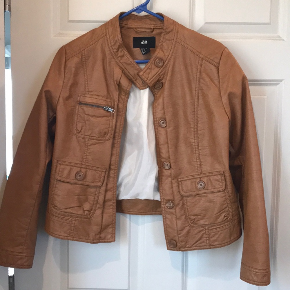 H&M tan leather jacket